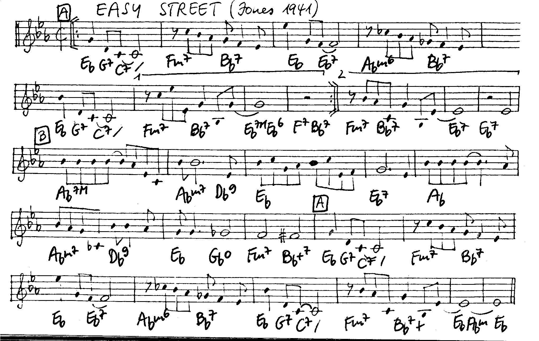 easy street leadsheet – book us for your next 20s or gatsby event